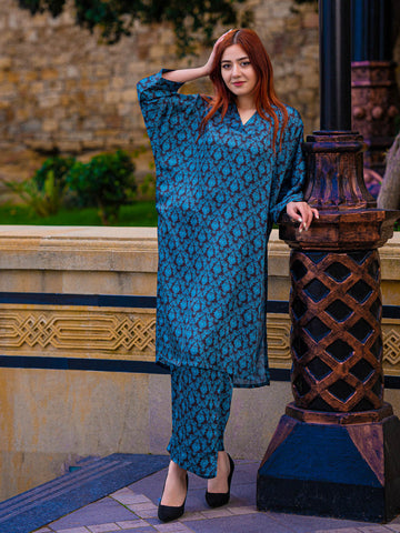 2-Piece Shamoz Silk Shirt and Trouser Set For Women